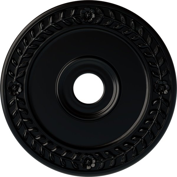 Ekena Millwork Wreath Ceiling Medallion (Fits Canopies up to 6"), 21 1/8"OD x 3 5/8"ID x 7/8"P CM21WRBLF